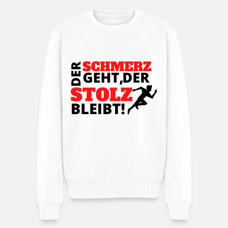Der Schmerz geht, der Stolz bleibt - Männer Premium Bio Pullover - Weiß