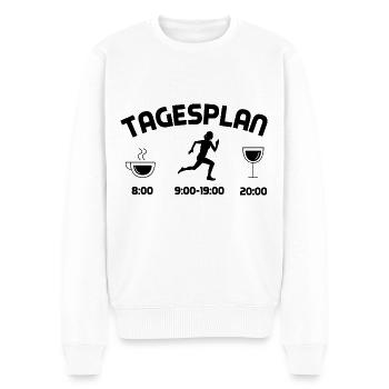 Tagesplan 1 - (2) - Männer Premium Bio Pullover - Weiß - Vorne - Thijin (182cm)