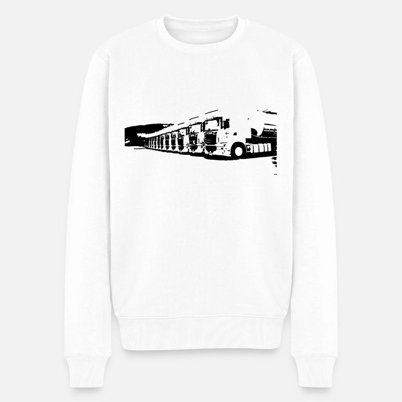Lastwagen - Männer Premium Bio Pullover - Weiß