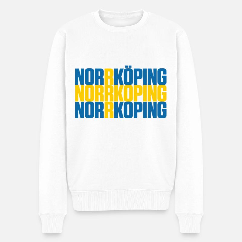 Norrköping Suède Drapeau - Pull Premium bio Homme - blanc