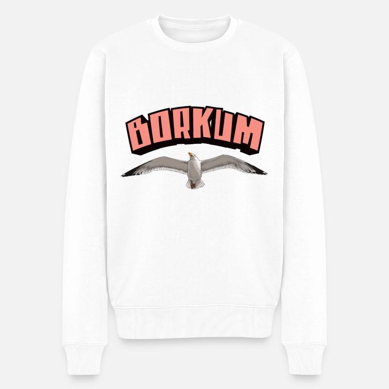 Mouette de Borkum - Pull Premium bio Homme - blanc