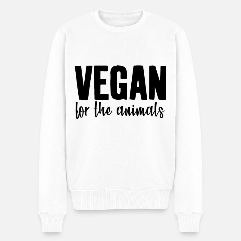 VEGAN FOR THE ANIMALS - Pull Premium bio Homme - blanc