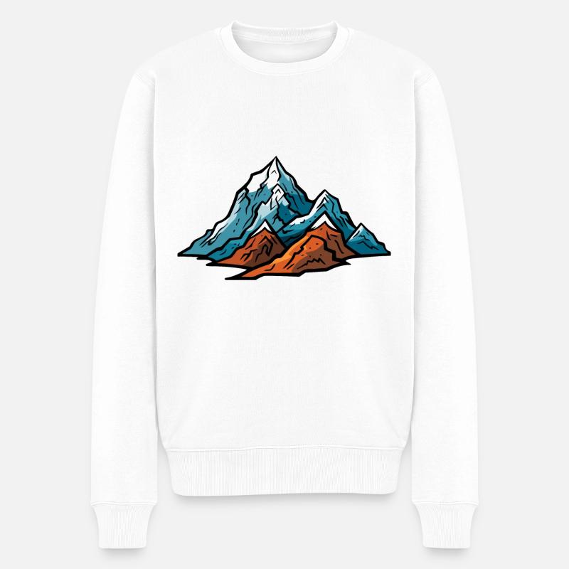 Berge Symbol Natur - Männer Premium Bio Pullover - Weiß