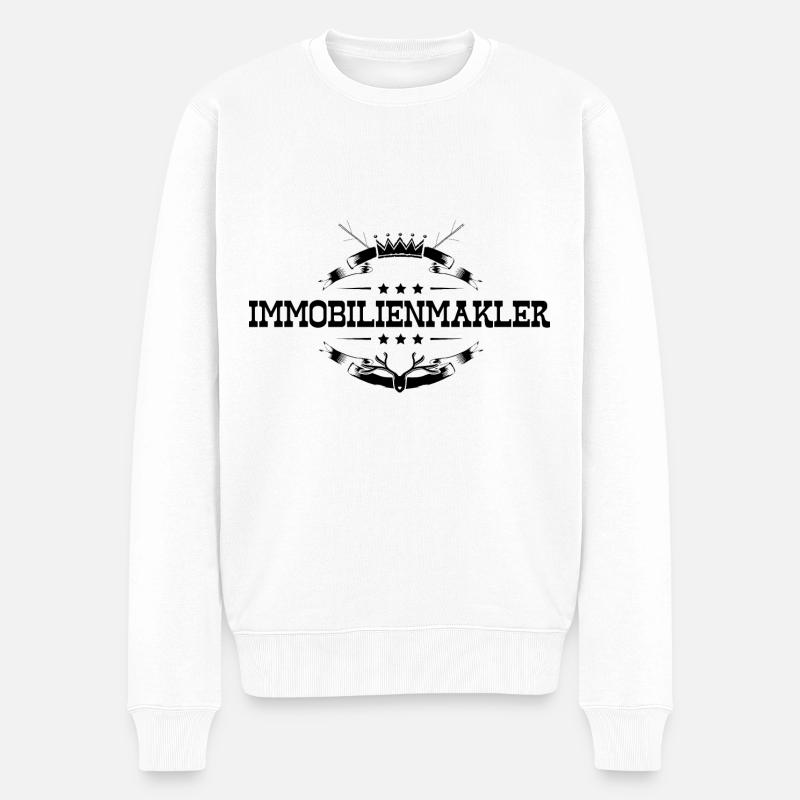Immobilienmakler Beruf - Männer Premium Bio Pullover - Weiß