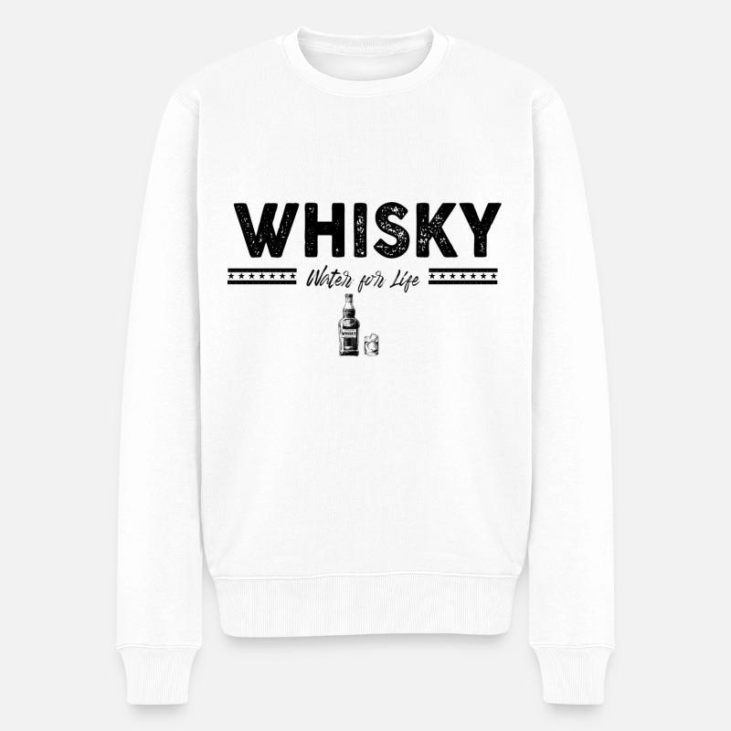 Whiskey - Männer Premium Bio Pullover - Weiß