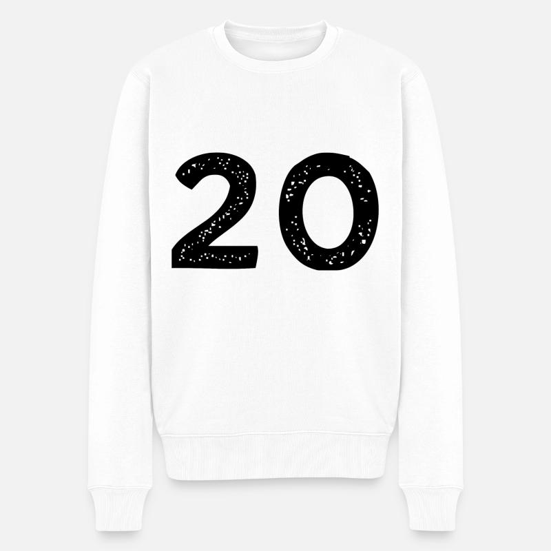 20 Zahl Trikot - Männer Premium Bio Pullover - Weiß