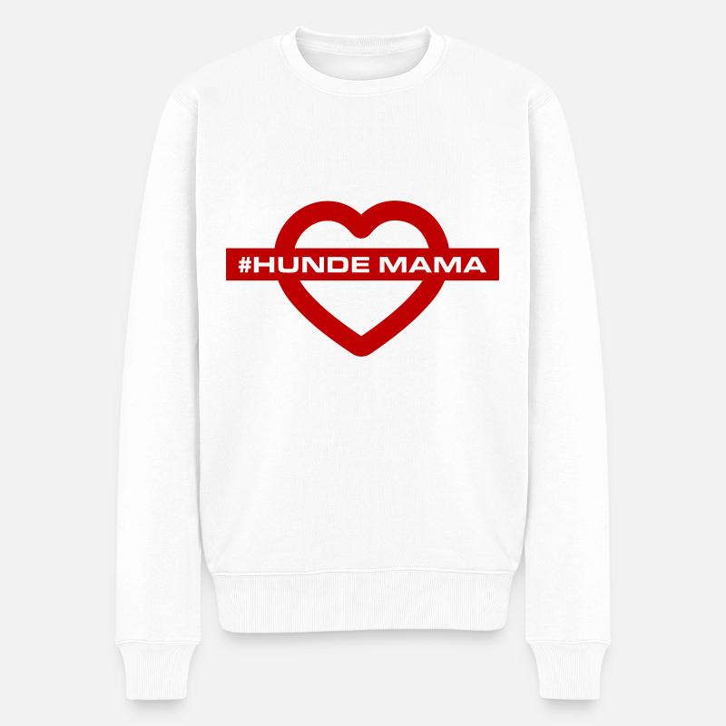Hunde Mama - Männer Premium Bio Pullover - Weiß