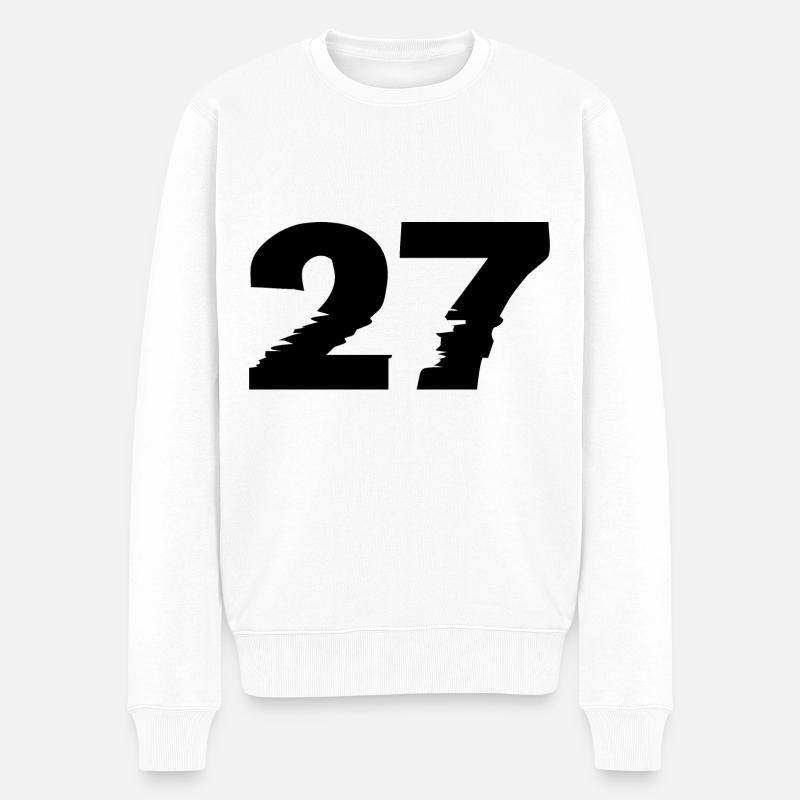 27 Numéro - Pull Premium bio Homme - blanc