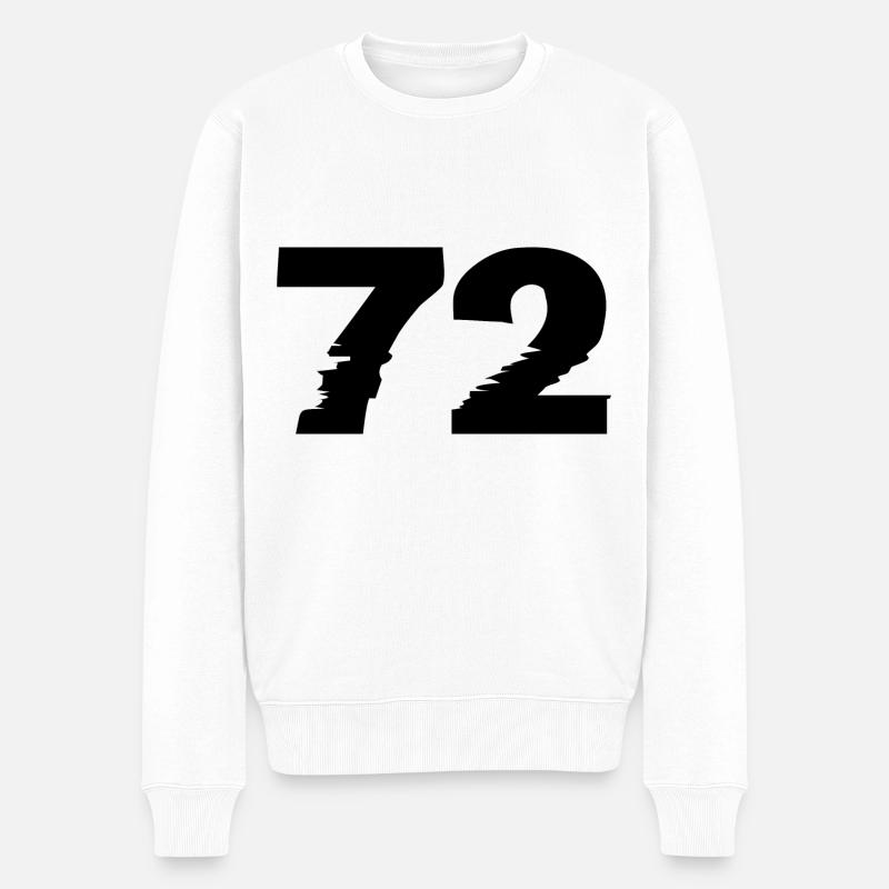 72 Zahl - Männer Premium Bio Pullover - Weiß