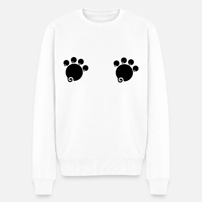 Tatze - Männer Premium Bio Pullover - Weiß