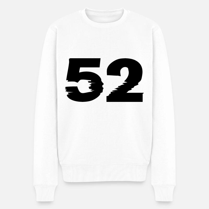 52 Zahl - Männer Premium Bio Pullover - Weiß