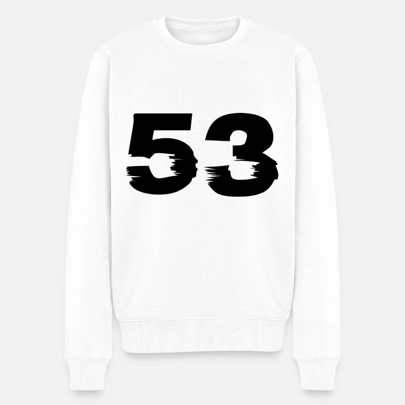 53 Zahl - Männer Premium Bio Pullover - Weiß