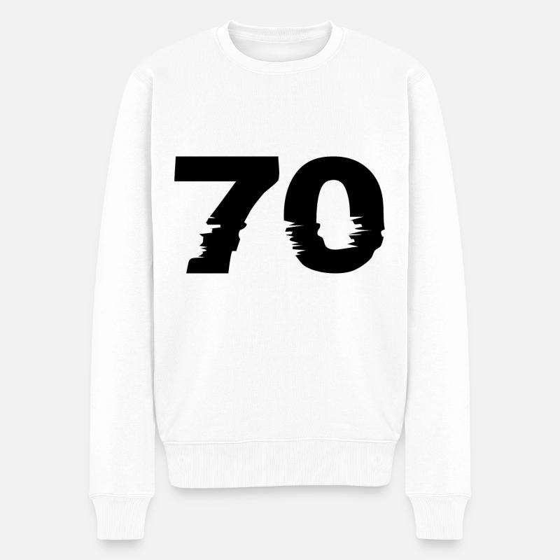 70 Zahl - Männer Premium Bio Pullover - Weiß