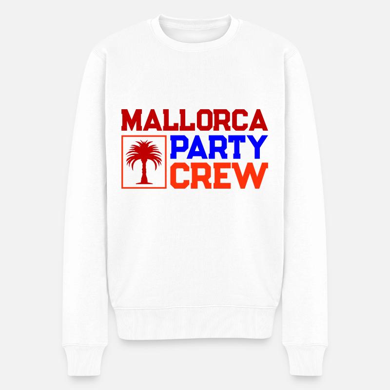 Mallorca Party Crew - Männer Premium Bio Pullover - Weiß