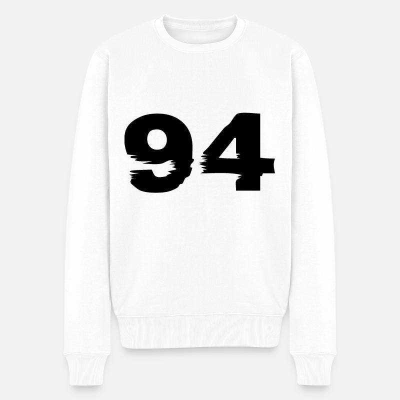 94 Zahl - Männer Premium Bio Pullover - Weiß