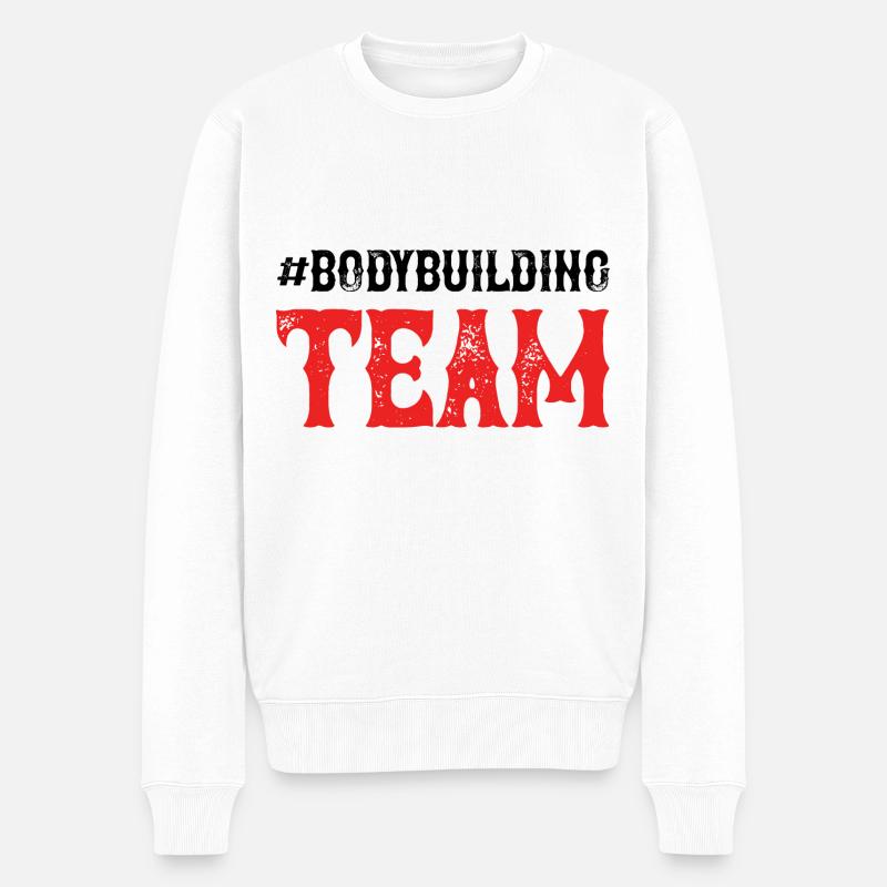 Bodybuilding Team - Männer Premium Bio Pullover - Weiß