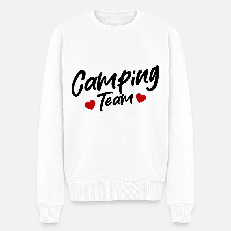 Camping Team - Männer Premium Bio Pullover - Weiß