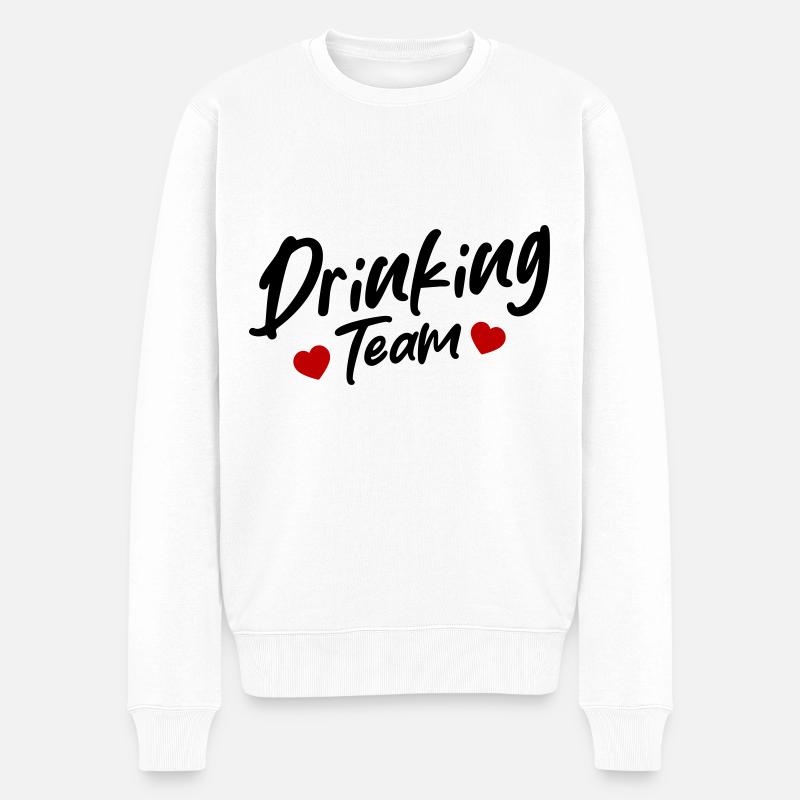 Drinking Team - Männer Premium Bio Pullover - Weiß