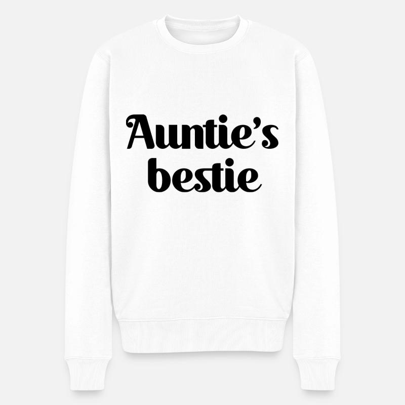 Auntie's bestie - Männer Premium Bio Pullover - Weiß