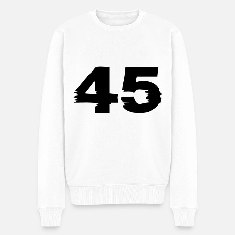 45 Zahl - Männer Premium Bio Pullover - Weiß