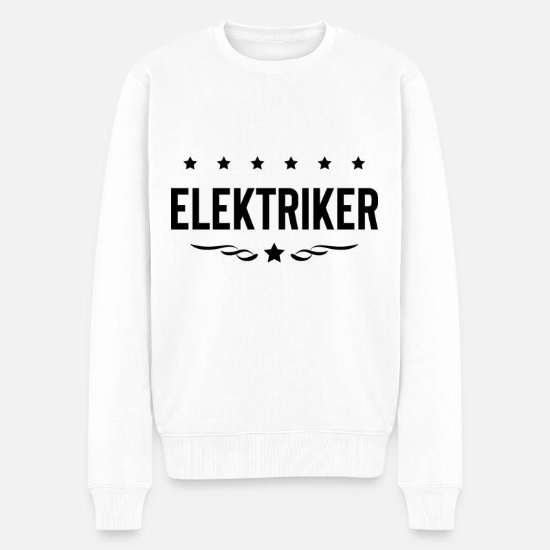 Elektriker Beruf - Männer Premium Bio Pullover - Weiß