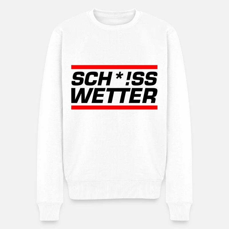 Scheiss Wetter - Männer Premium Bio Pullover - Weiß