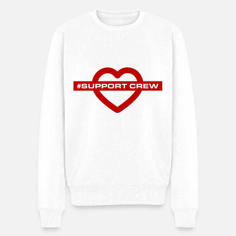 Support Crew Herz Liebe - Männer Premium Bio Pullover - Weiß