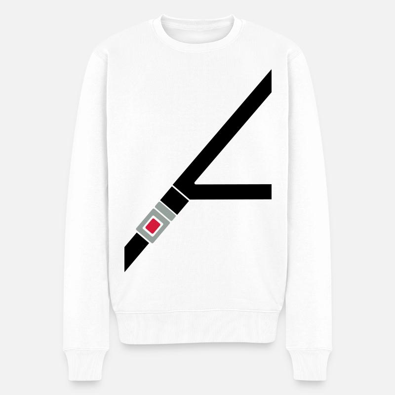 Sicherheitsgurt - Männer Premium Bio Pullover - Weiß