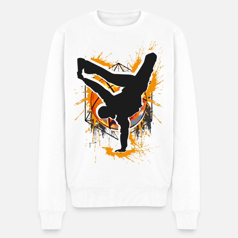 Breakdance - Breakdancer - Breakdancing - Bboy - Pull Premium bio Homme - blanc