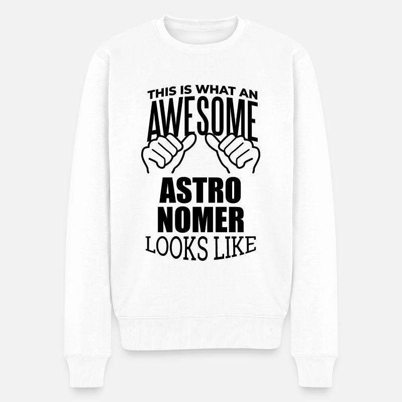 Astronom - Männer Premium Bio Pullover - Weiß