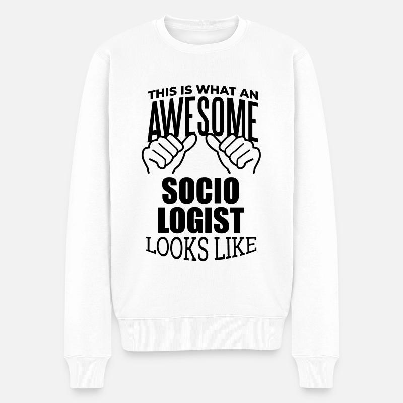 sociologue - Pull Premium bio Homme - blanc