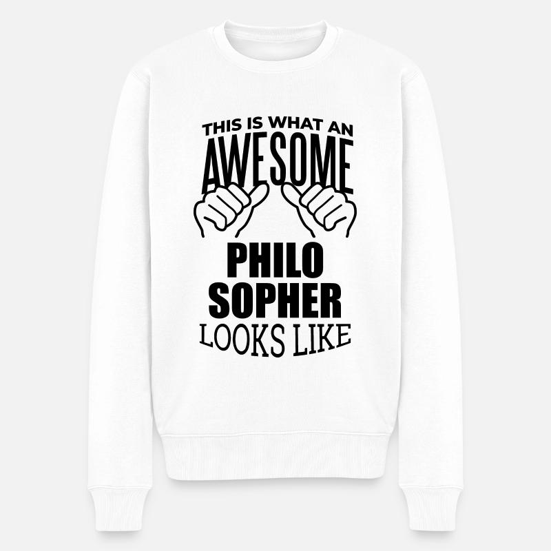 philosophe - Pull Premium bio Homme - blanc