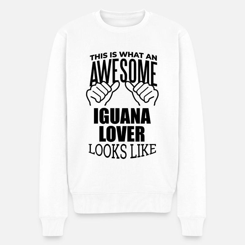Leguan - Männer Premium Bio Pullover - Weiß