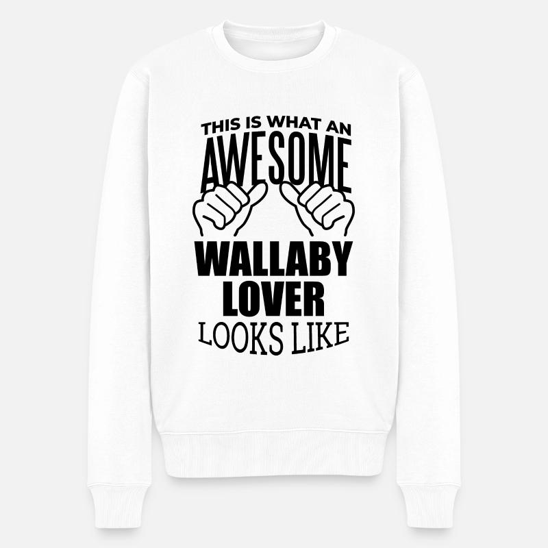 Wallaby - Männer Premium Bio Pullover - Weiß