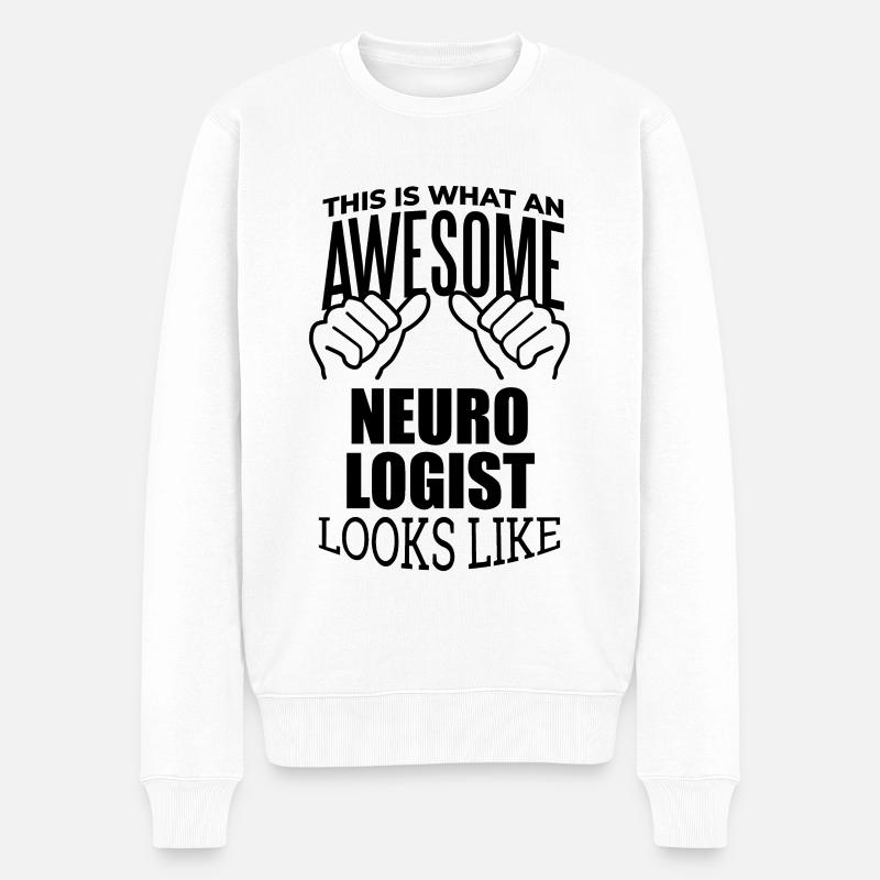 neurologue - Pull Premium bio Homme - blanc