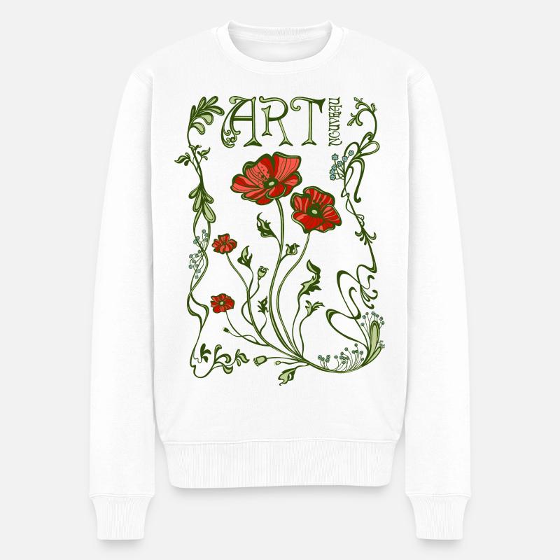 Art nouveau Jugendstil - Männer Premium Bio Pullover - Weiß