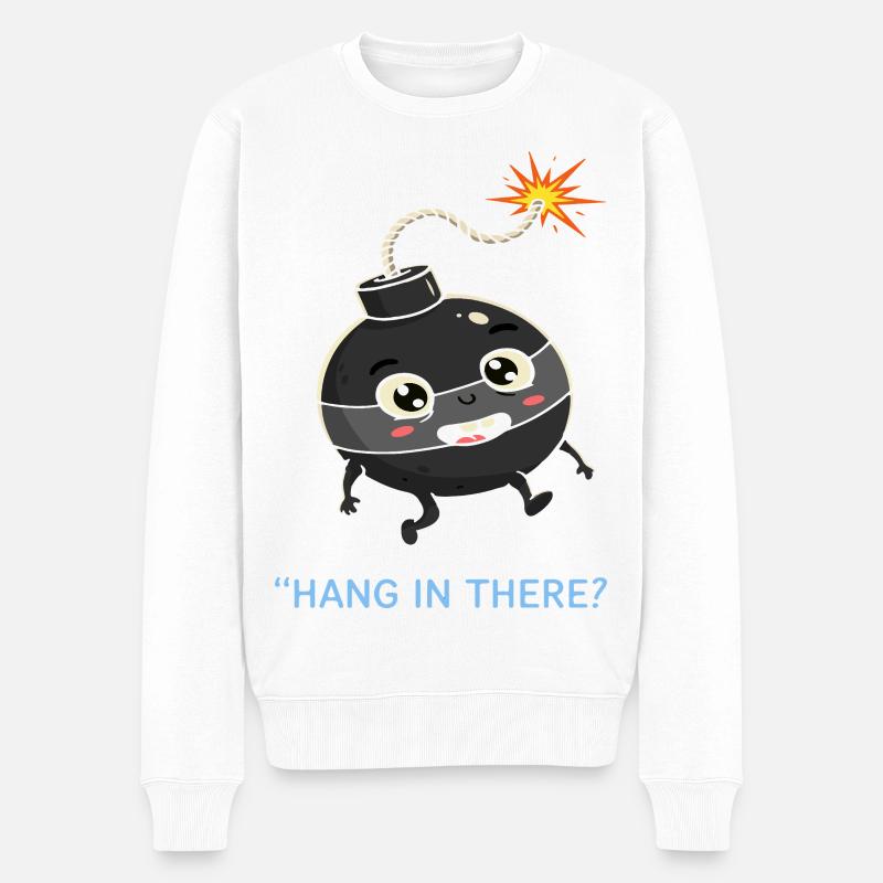 Lustiger Bomben-Sarkasmus - Männer Premium Bio Pullover - Weiß