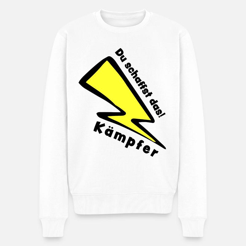 Kämpfer - DU SCHAFFST DAS!  - Männer Premium Bio Pullover - Weiß