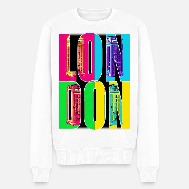 LONDON1999 - Männer Premium Bio Pullover - Weiß