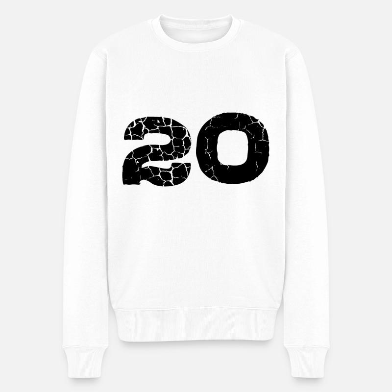 20 Zahl Trikot - Männer Premium Bio Pullover - Weiß