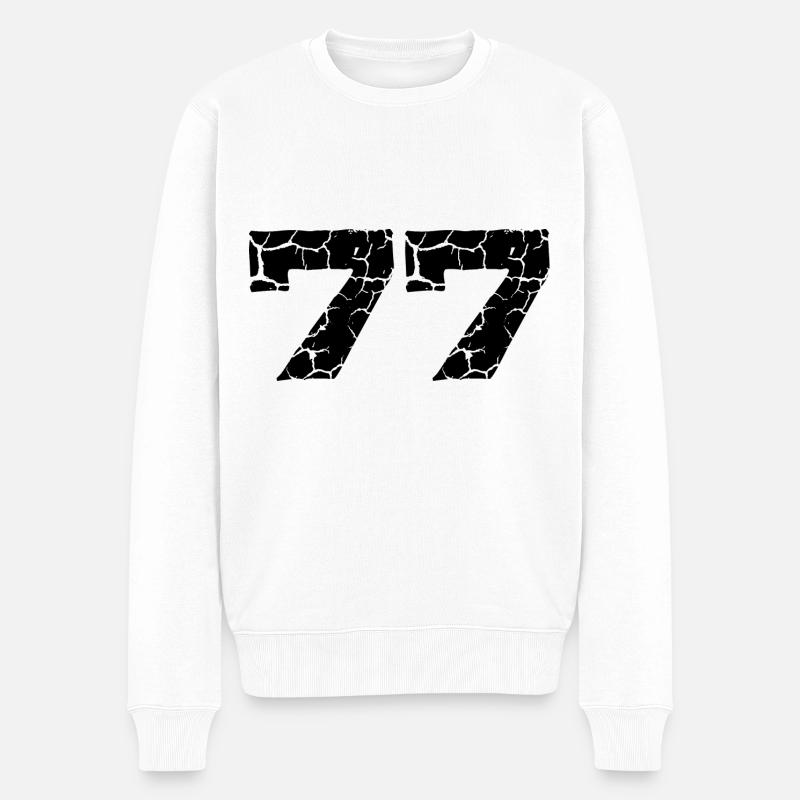 Maillot numéro 77 - Pull Premium bio Homme - blanc
