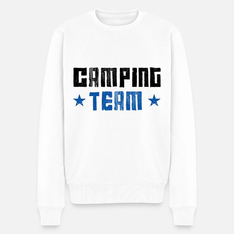 Camping Team - Männer Premium Bio Pullover - Weiß