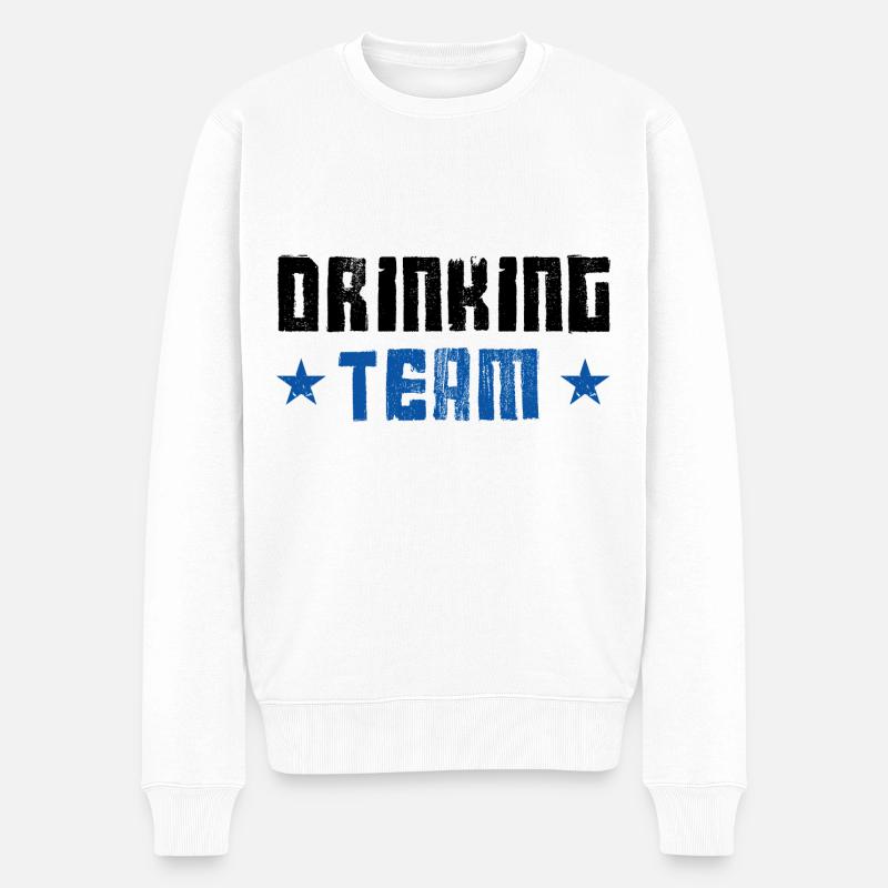 Drinking Team - Männer Premium Bio Pullover - Weiß