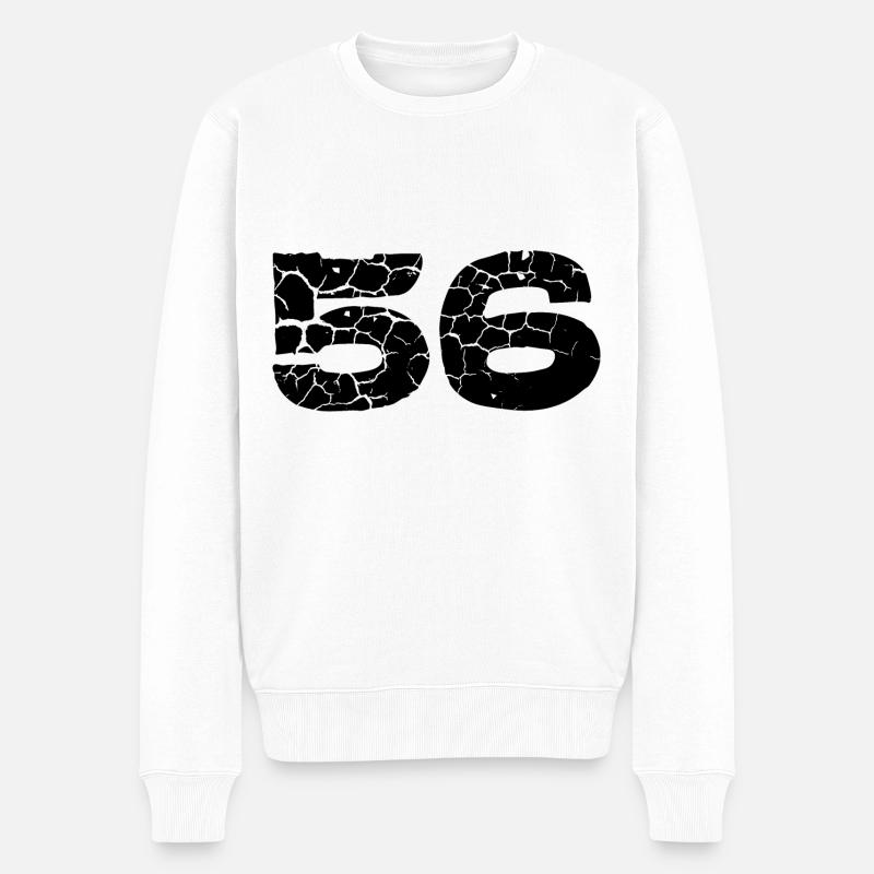 56 Zahl Trikot - Männer Premium Bio Pullover - Weiß