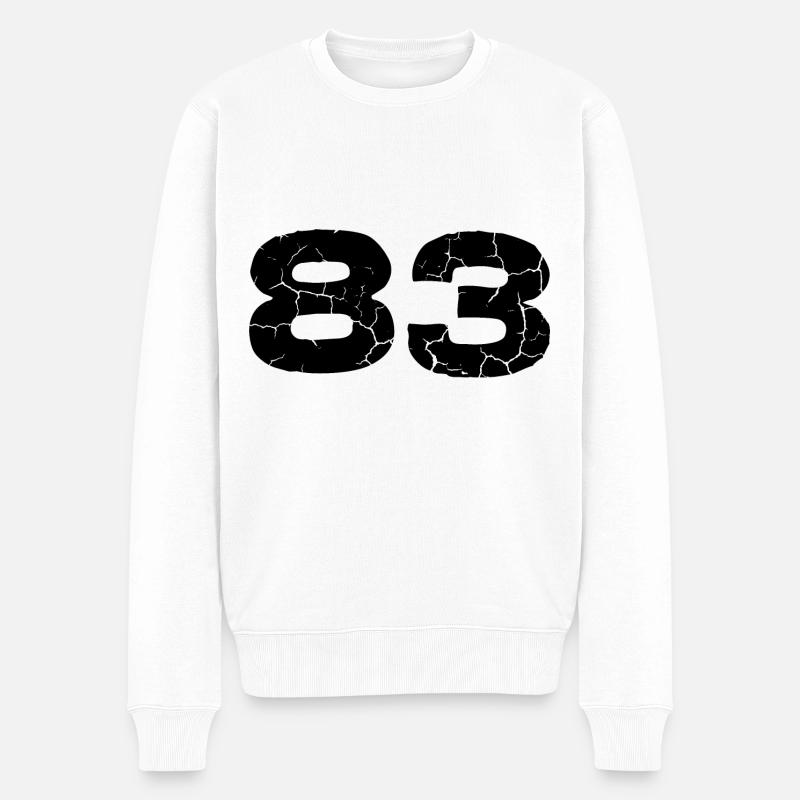83 Zahl Trikot - Männer Premium Bio Pullover - Weiß