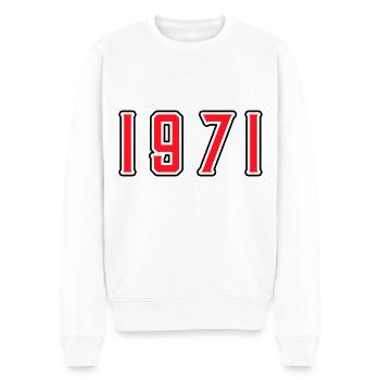 1971 Jahr Geburtstag - Männer Premium Bio Pullover - Weiß - Vorne - Thijin (182cm)