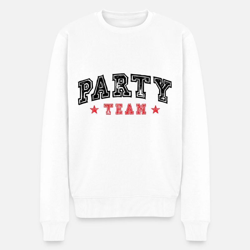 Party Team - Männer Premium Bio Pullover - Weiß