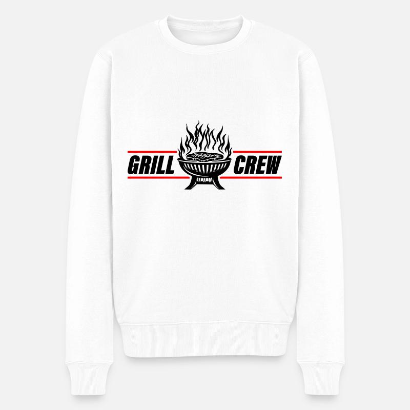 Grill Crew Grillen - Männer Premium Bio Pullover - Weiß