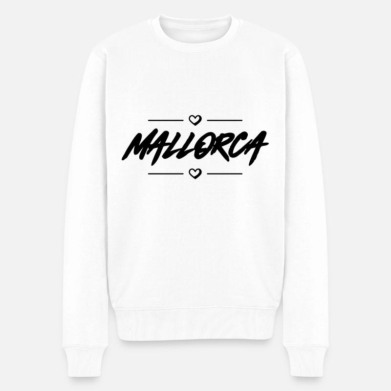 Mallorca Herz - Männer Premium Bio Pullover - Weiß