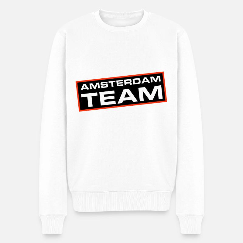 Amsterdam Team - Männer Premium Bio Pullover - Weiß